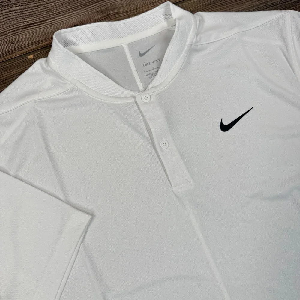 Nike Mens Large Golf Polo White Dri-FIT Blade Collar DH0838-100 New